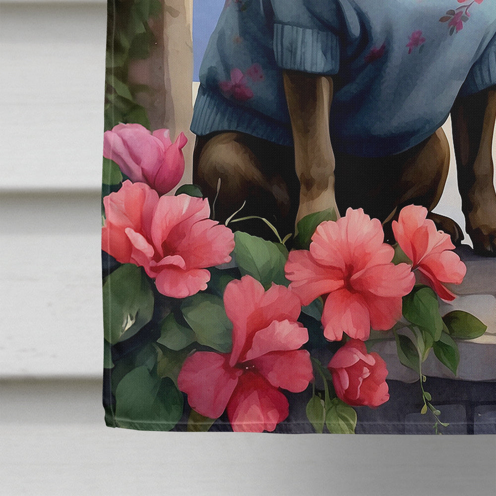 French Bulldog Two Hearts House Flag-3