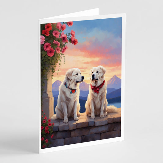 Great Pyrenees Two Hearts Greeting Cards Pack of 8-0