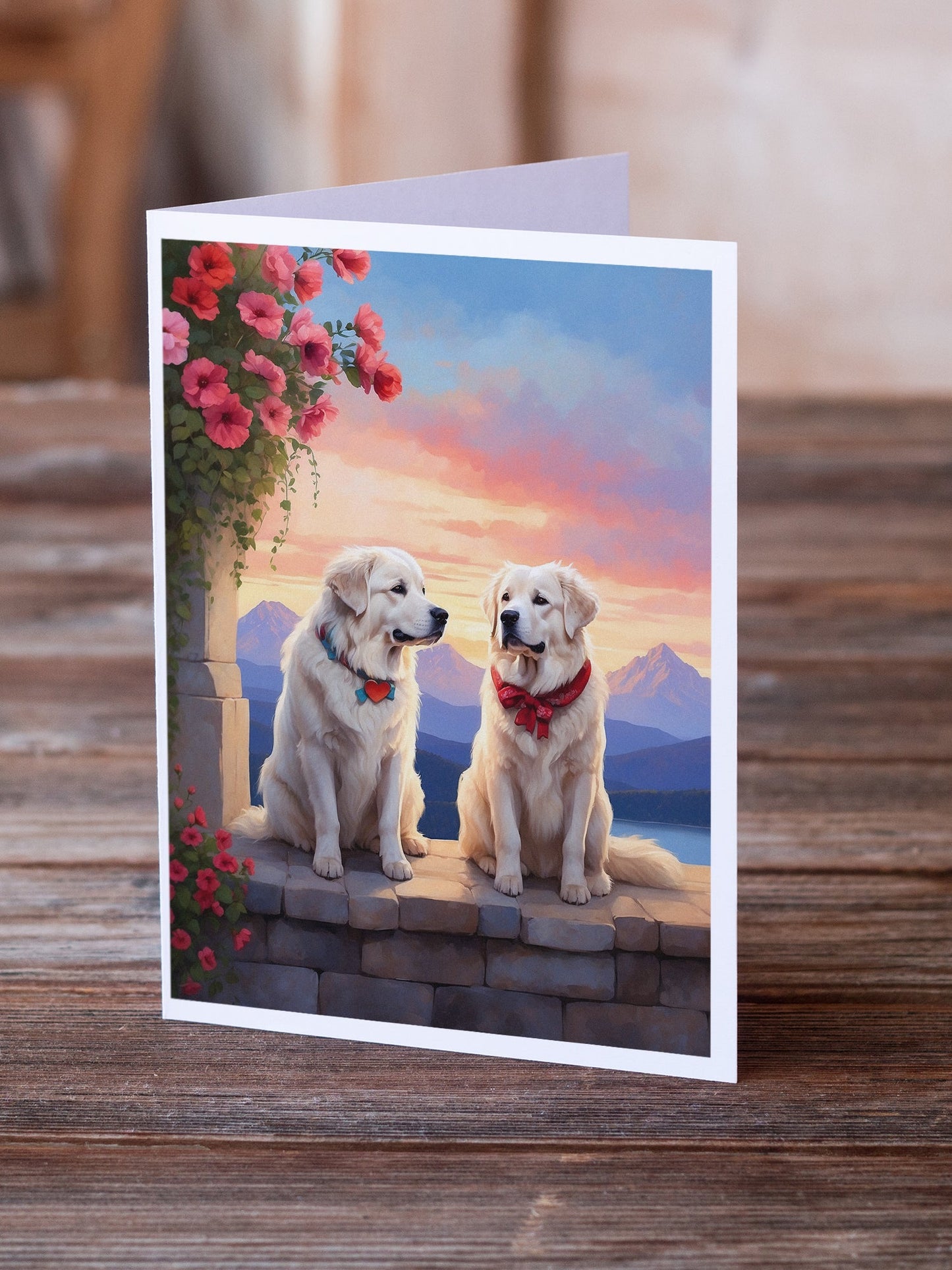 Great Pyrenees Two Hearts Greeting Cards Pack of 8-1