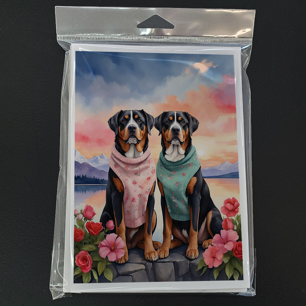 Greater Swiss Mountain Dog Two Hearts Greeting Cards Pack of 8-2