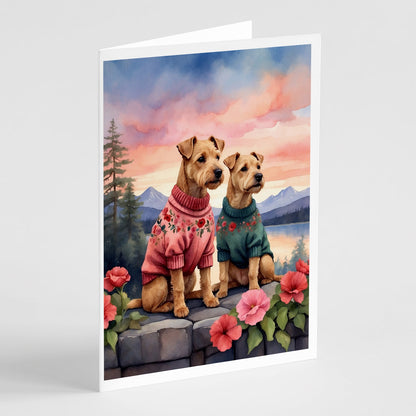 Lakeland Terrier Two Hearts Greeting Cards Pack of 8-0