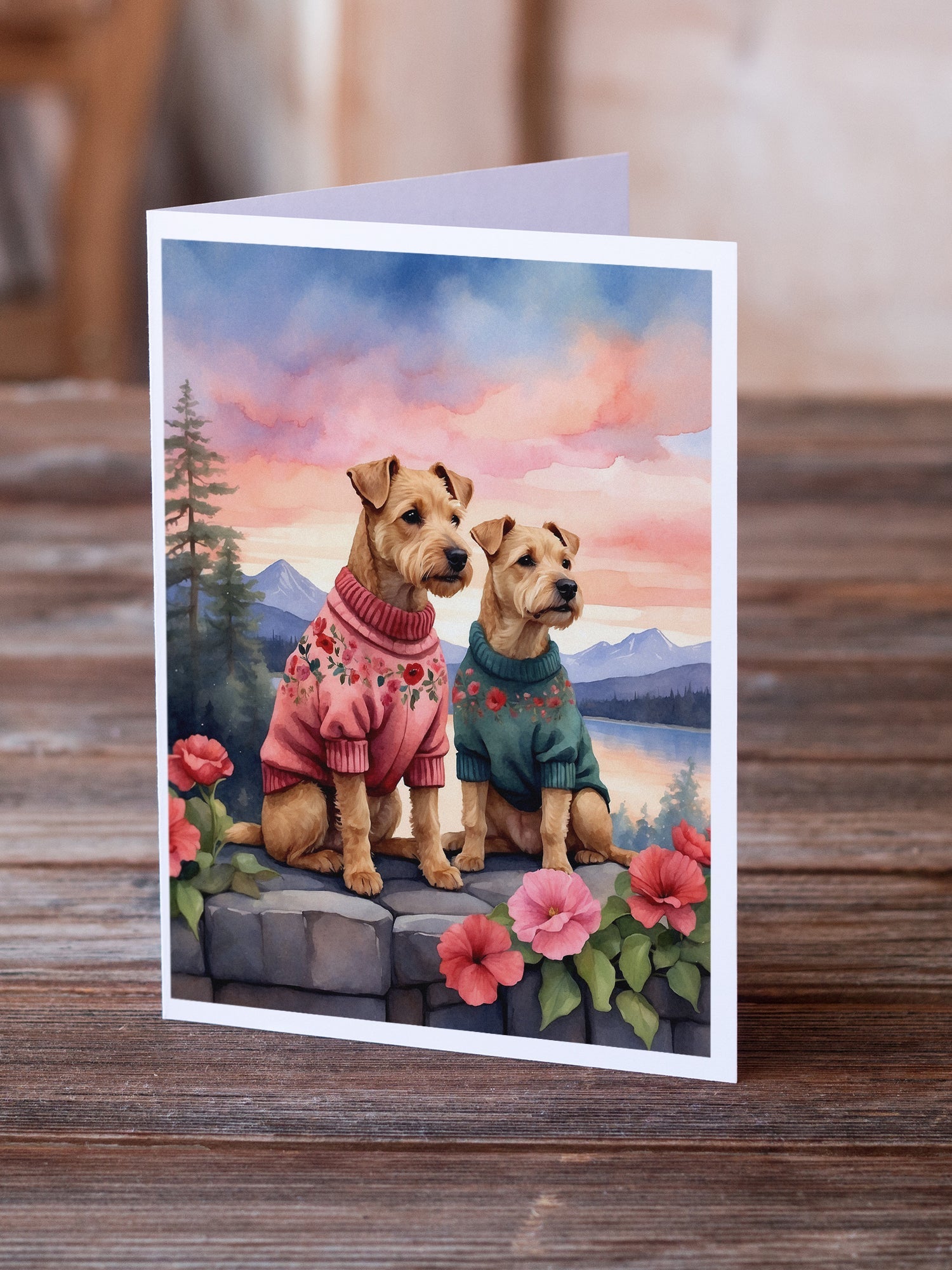 Lakeland Terrier Two Hearts Greeting Cards Pack of 8-1