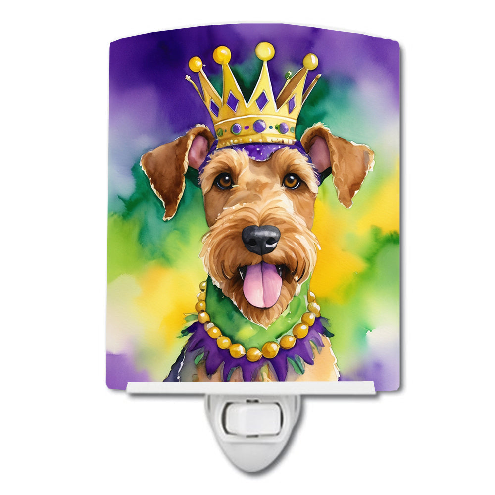 Airedale Terrier King of Mardi Gras Ceramic Night Light-0
