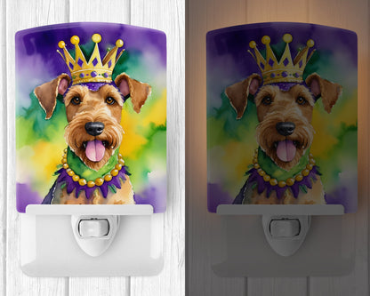 Airedale Terrier King of Mardi Gras Ceramic Night Light-1