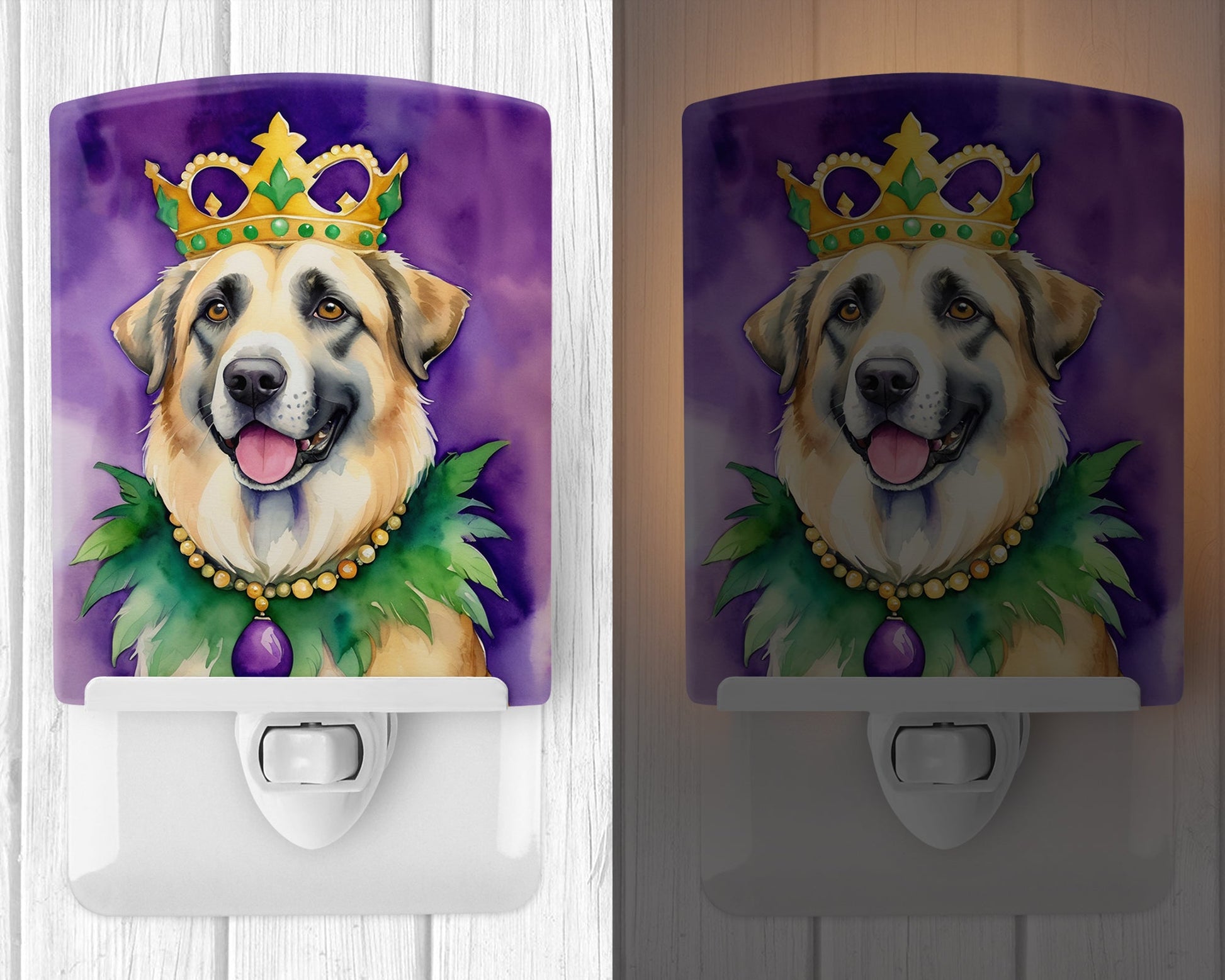 Anatolian Shepherd Dog King of Mardi Gras Ceramic Night Light-1