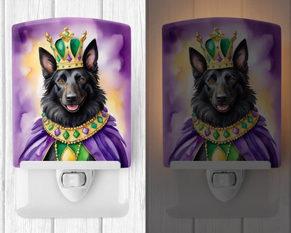 Belgian Sheepdog King of Mardi Gras Ceramic Night Light-1