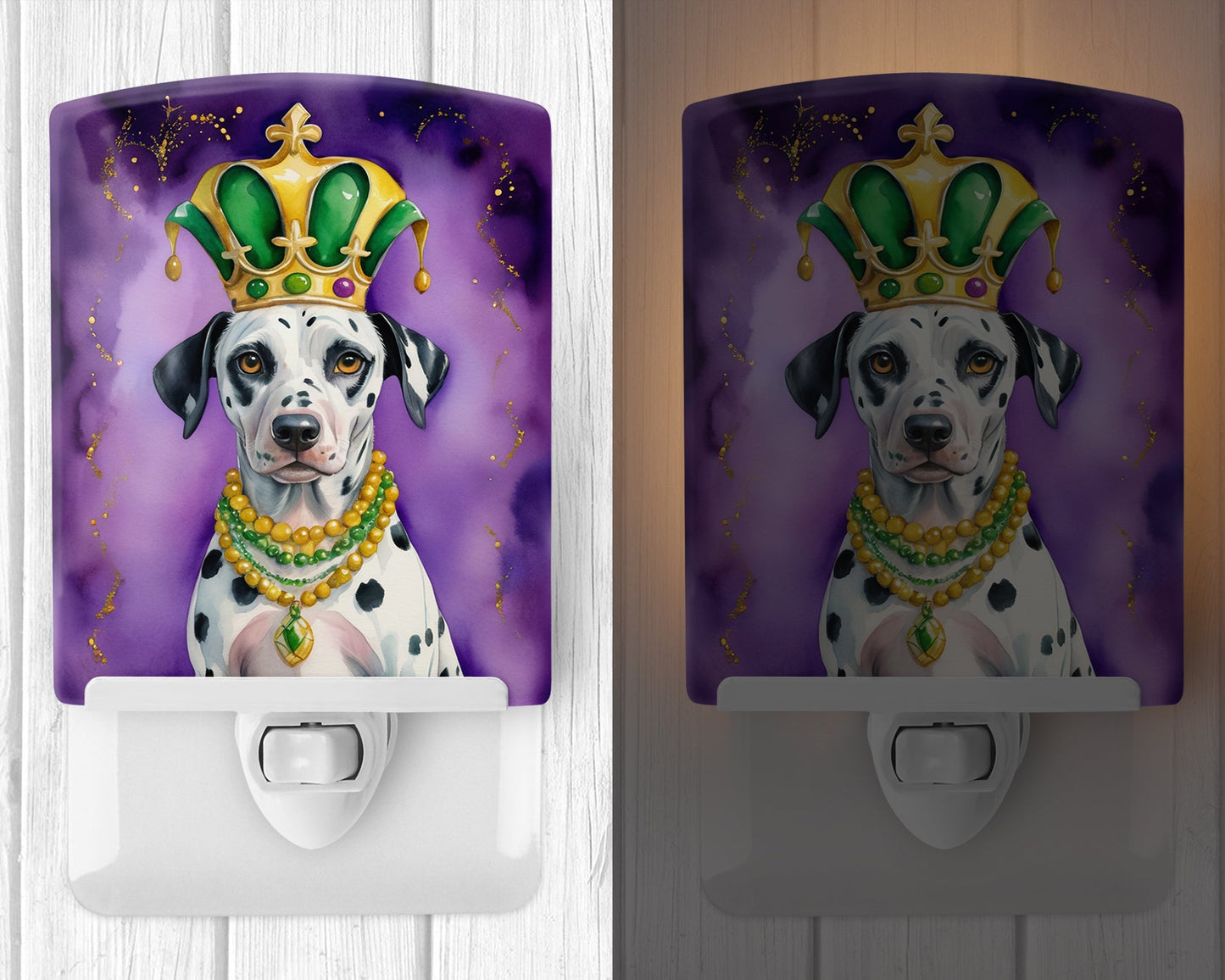 Dalmatian King of Mardi Gras Ceramic Night Light-1