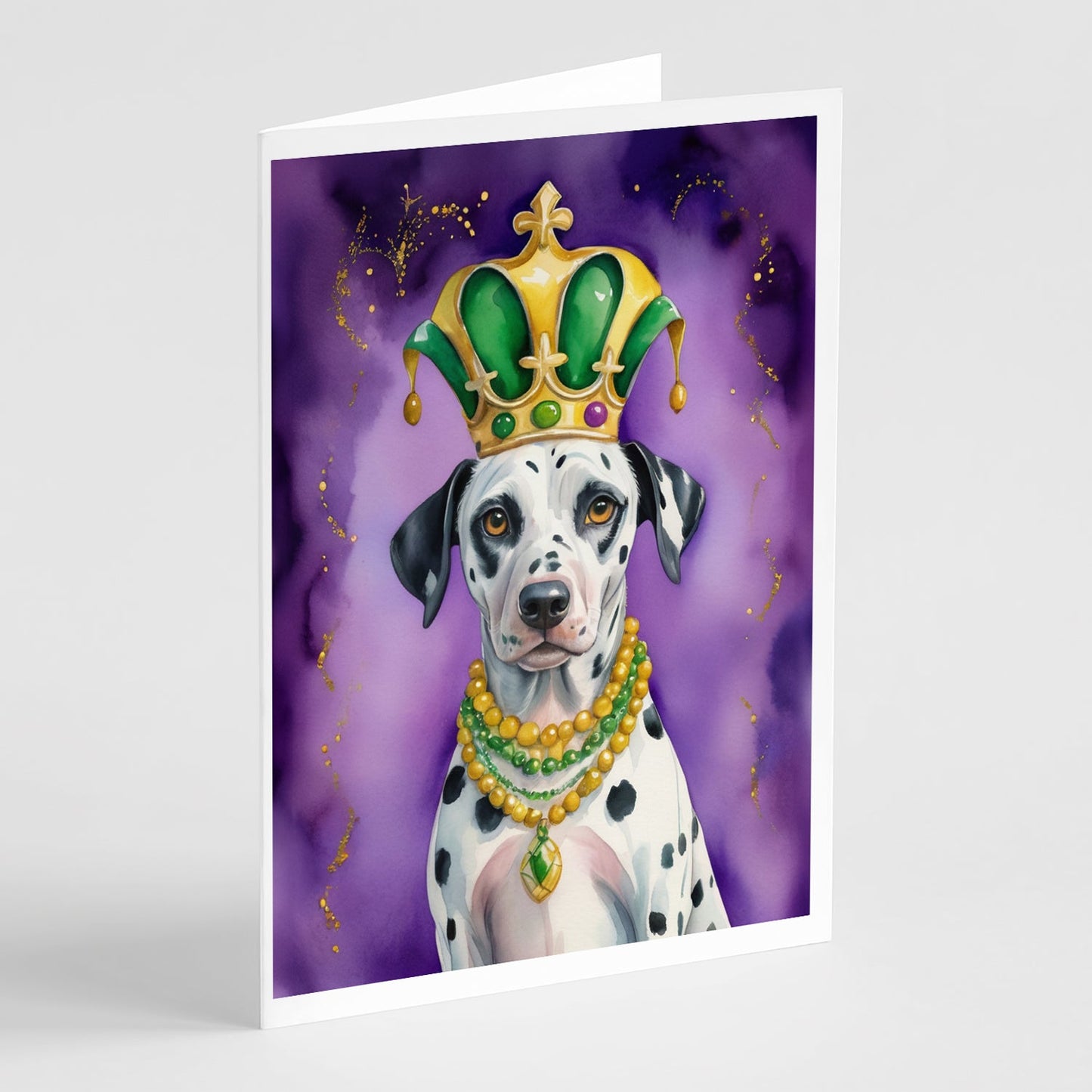 Dalmatian King of Mardi Gras Greeting Cards Pack of 8-0