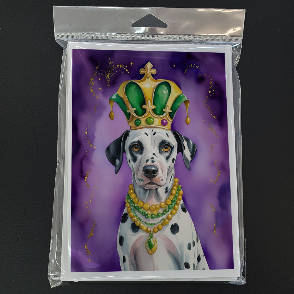 Dalmatian King of Mardi Gras Greeting Cards Pack of 8-2