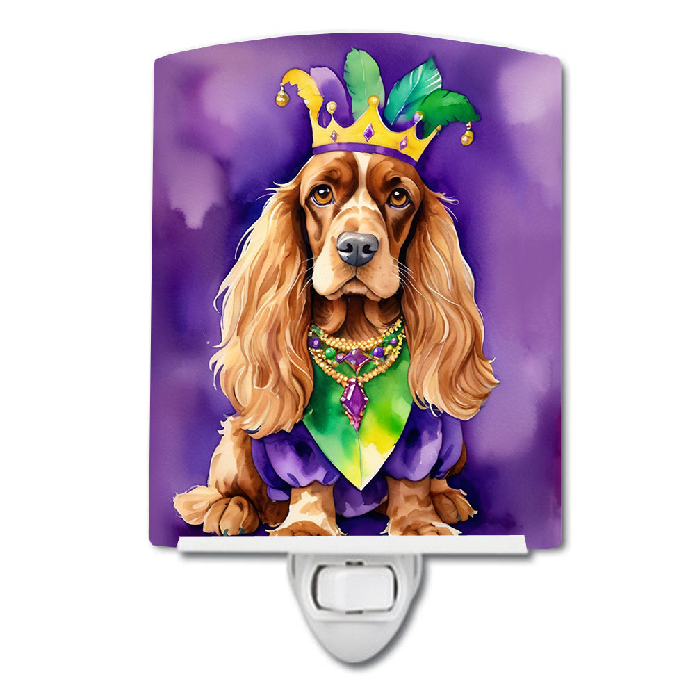 English Cocker Spaniel King of Mardi Gras Ceramic Night Light-0