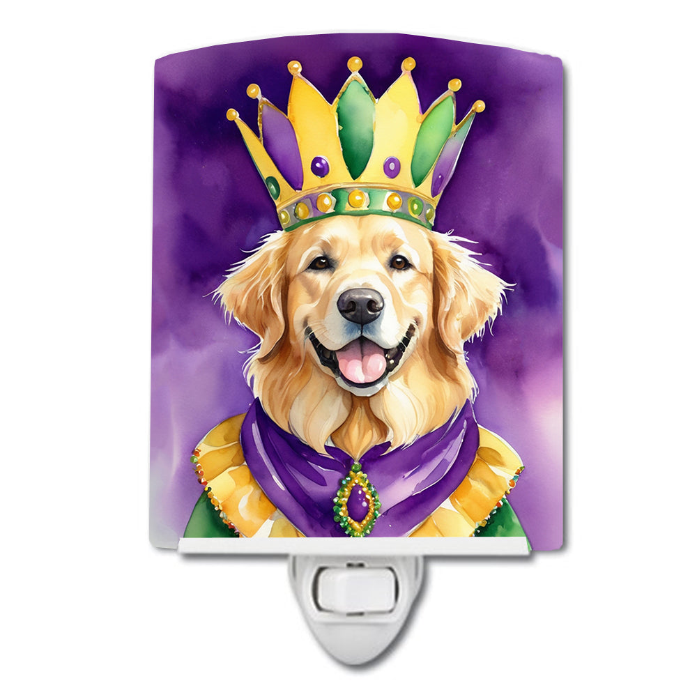Golden Retriever King of Mardi Gras Ceramic Night Light-0