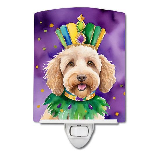 Labradoodle King of Mardi Gras Ceramic Night Light-0
