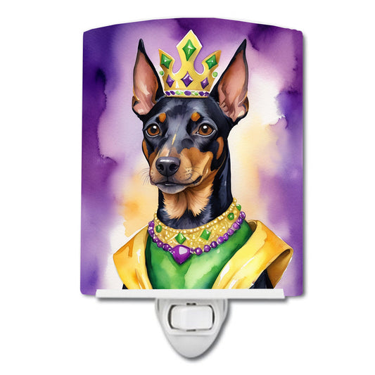 Manchester Terrier King of Mardi Gras Ceramic Night Light-0