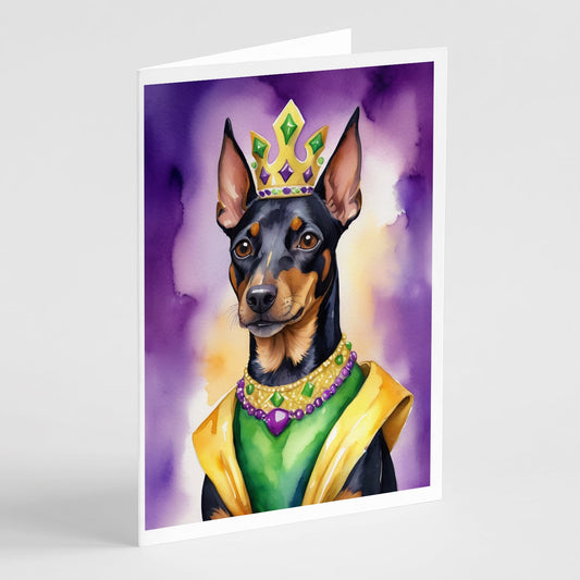 Manchester Terrier King of Mardi Gras Greeting Cards Pack of 8-0