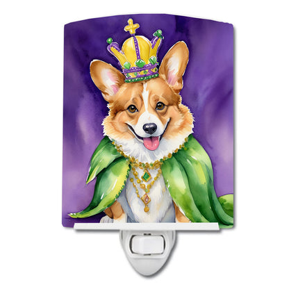 Corgi King of Mardi Gras Ceramic Night Light-0