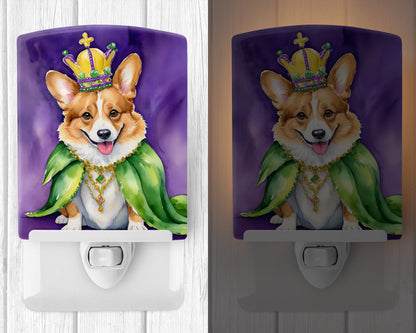 Corgi King of Mardi Gras Ceramic Night Light-1
