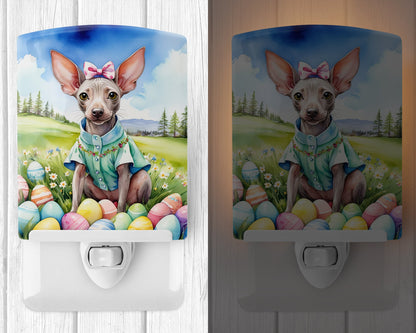 American Hairless Terrier Easter Egg Hunt Ceramic Night Light-1