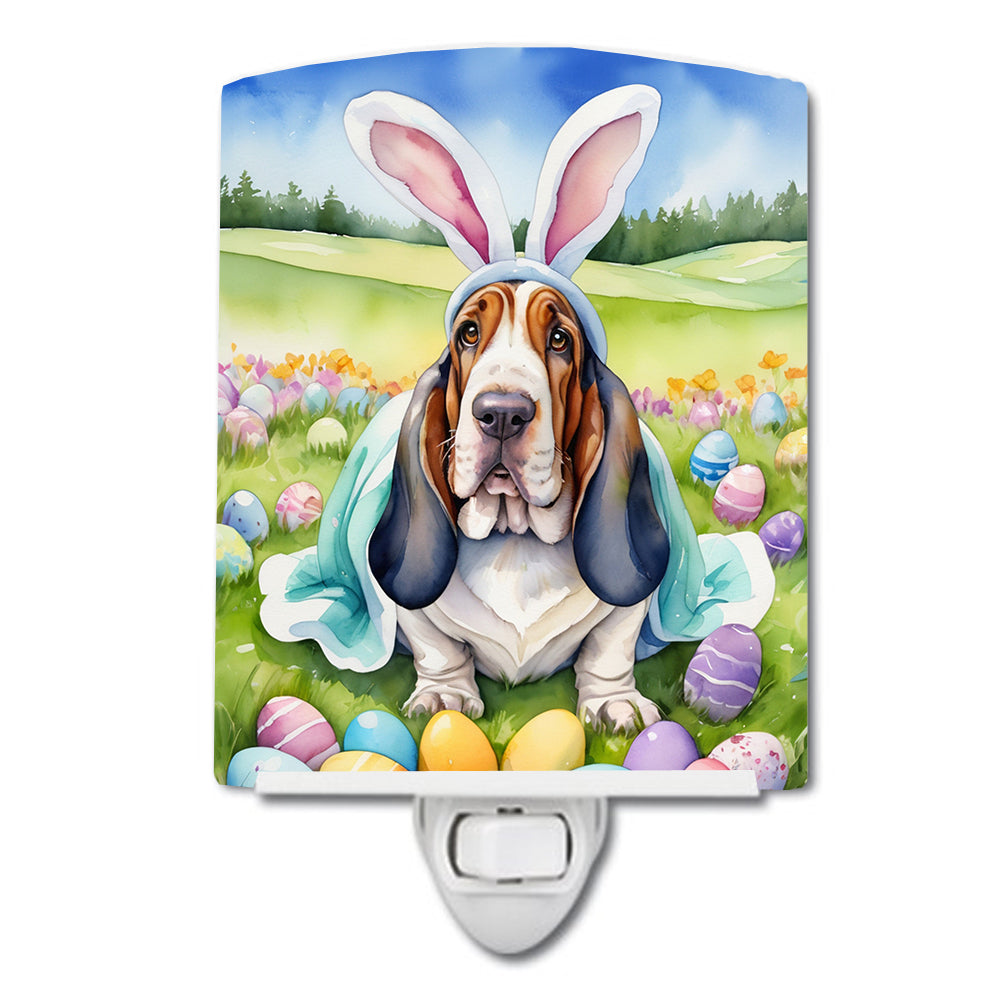 Basset Hound Easter Egg Hunt Ceramic Night Light-0