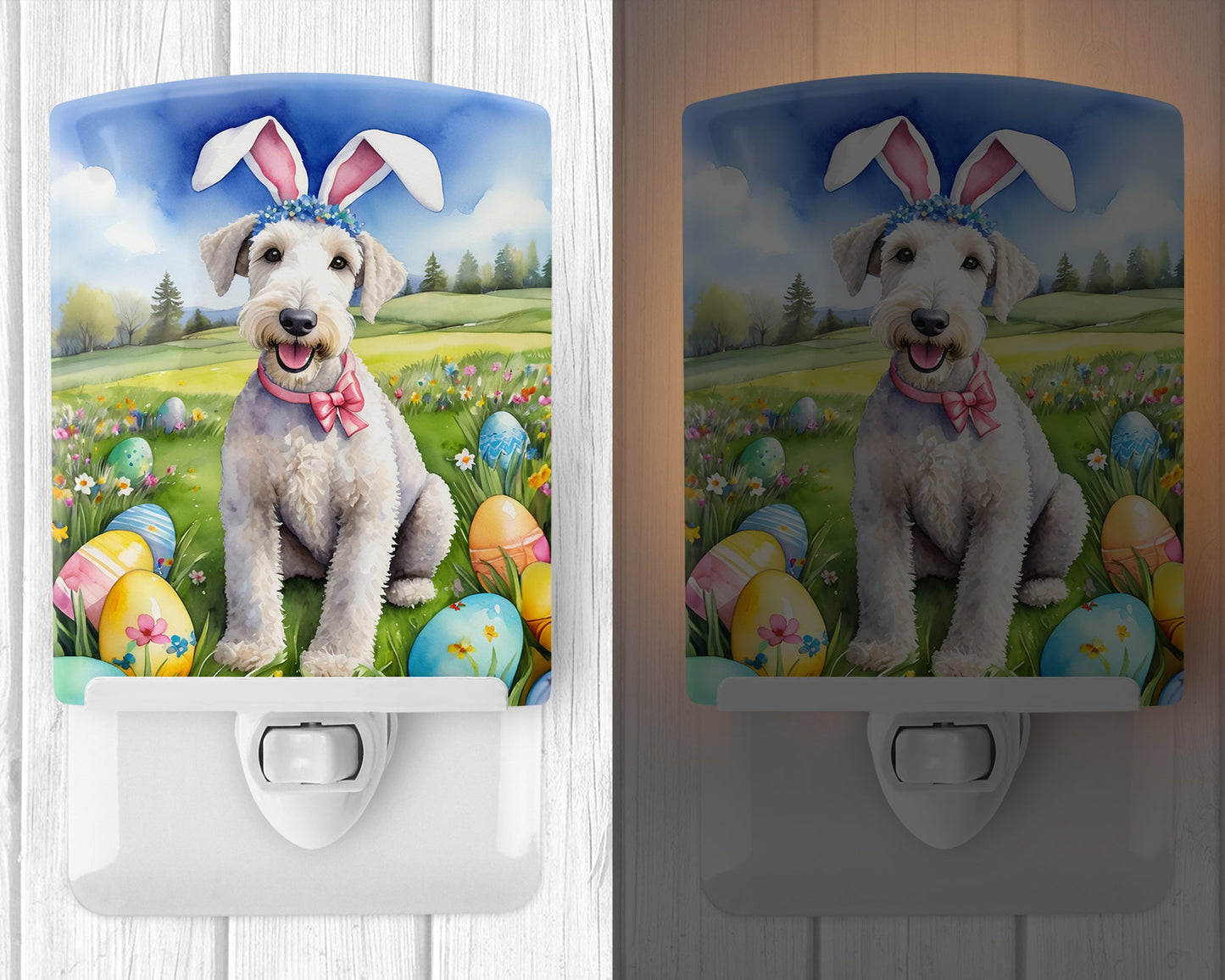 Bedlington Terrier Easter Egg Hunt Ceramic Night Light-1