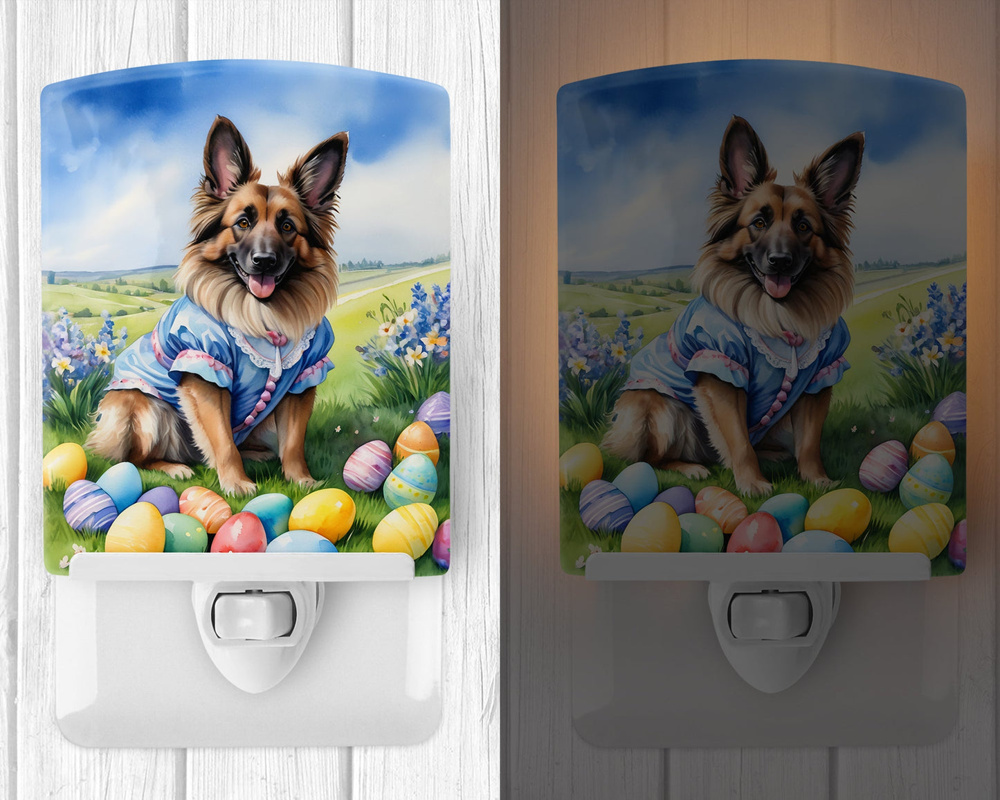 Belgian Tervuren Easter Egg Hunt Ceramic Night Light-1