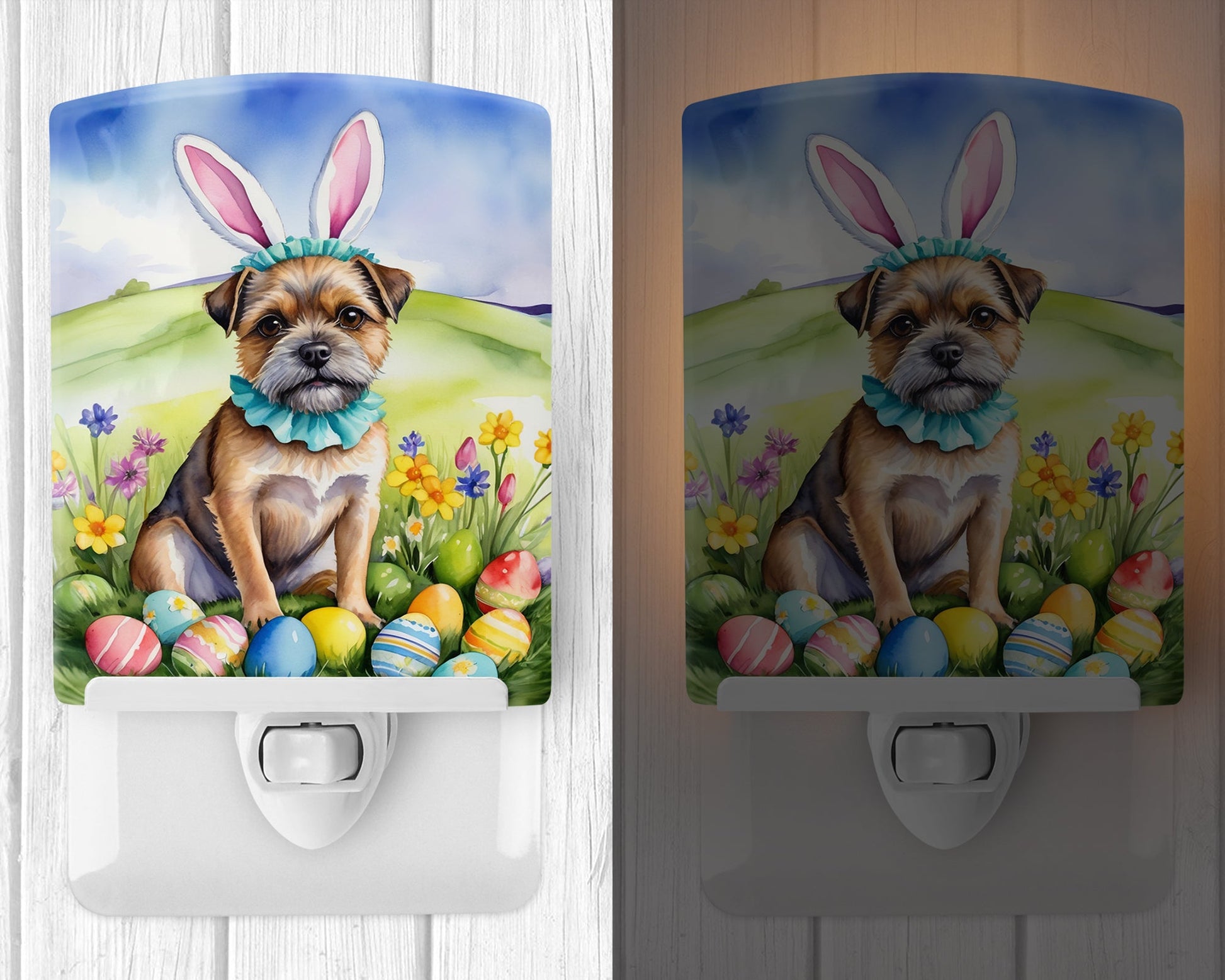 Border Terrier Easter Egg Hunt Ceramic Night Light-1