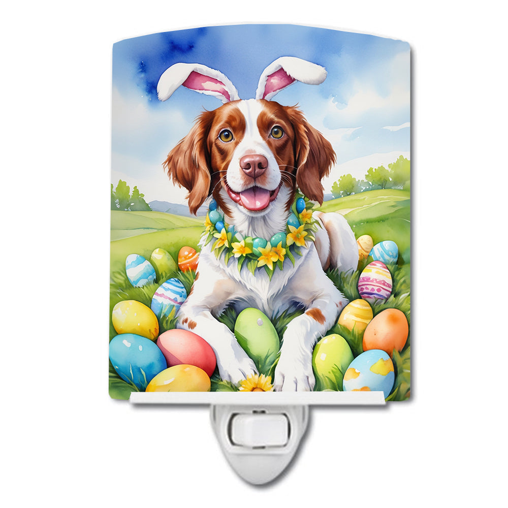 Brittany Spaniel Easter Egg Hunt Ceramic Night Light-0