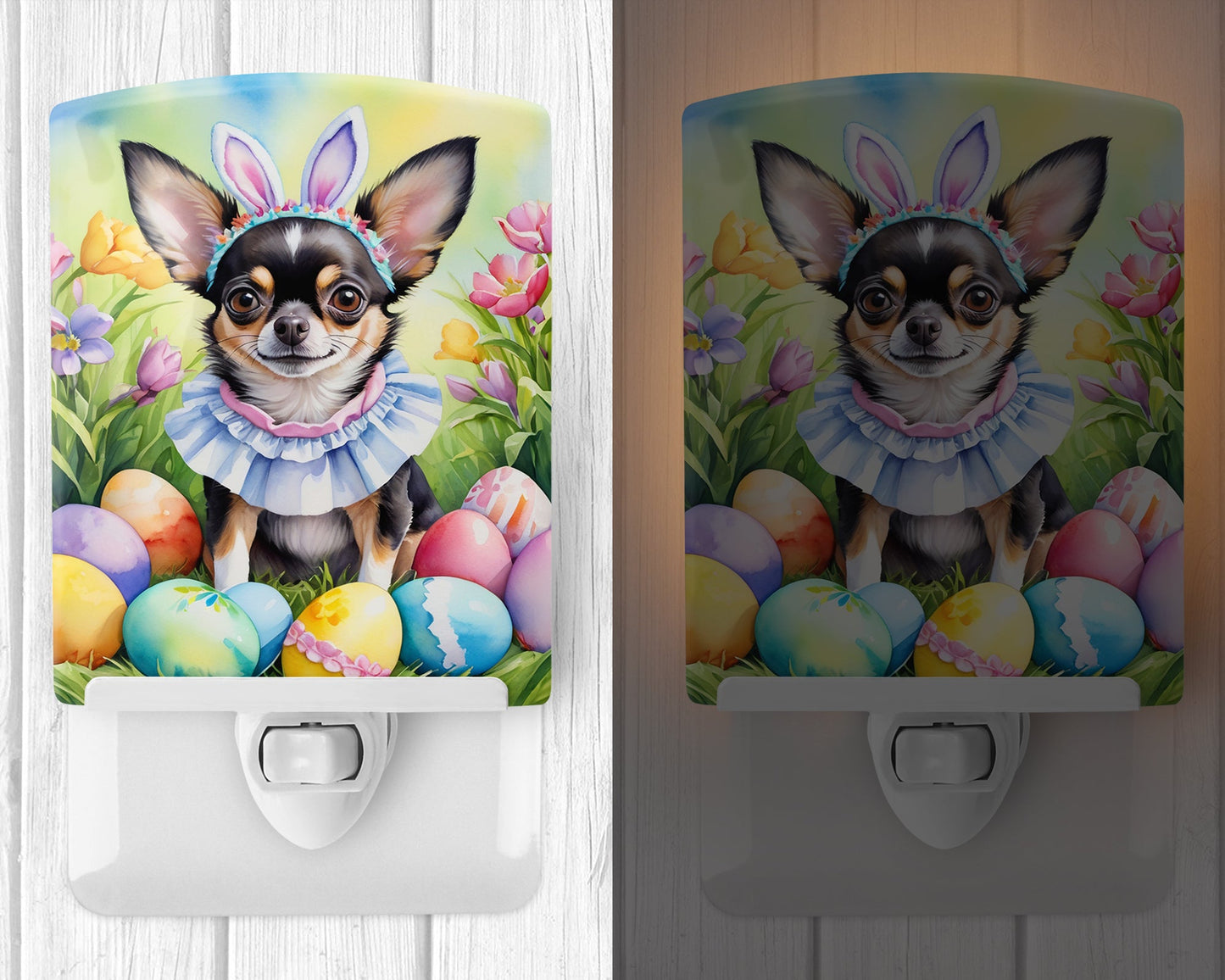 Chihuahua Easter Egg Hunt Ceramic Night Light-1
