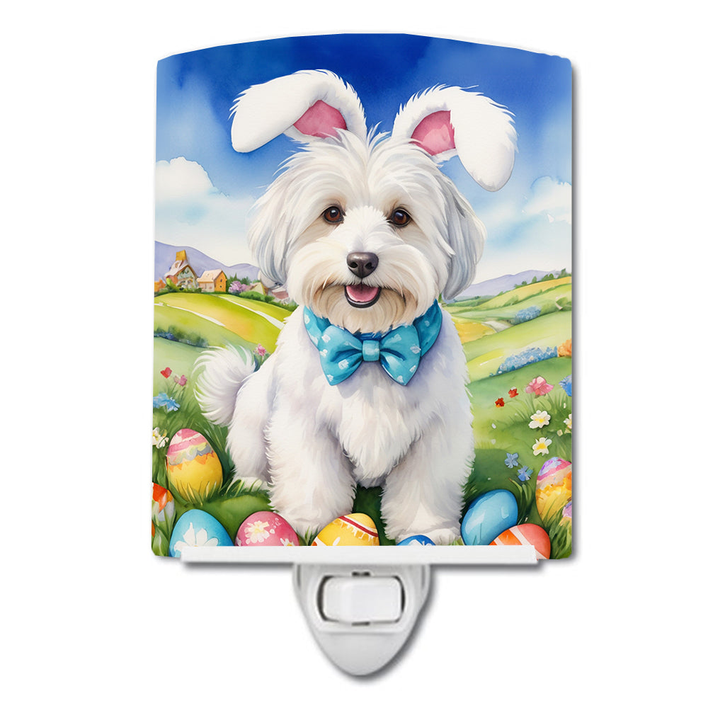 Coton de Tulear Easter Egg Hunt Ceramic Night Light-0