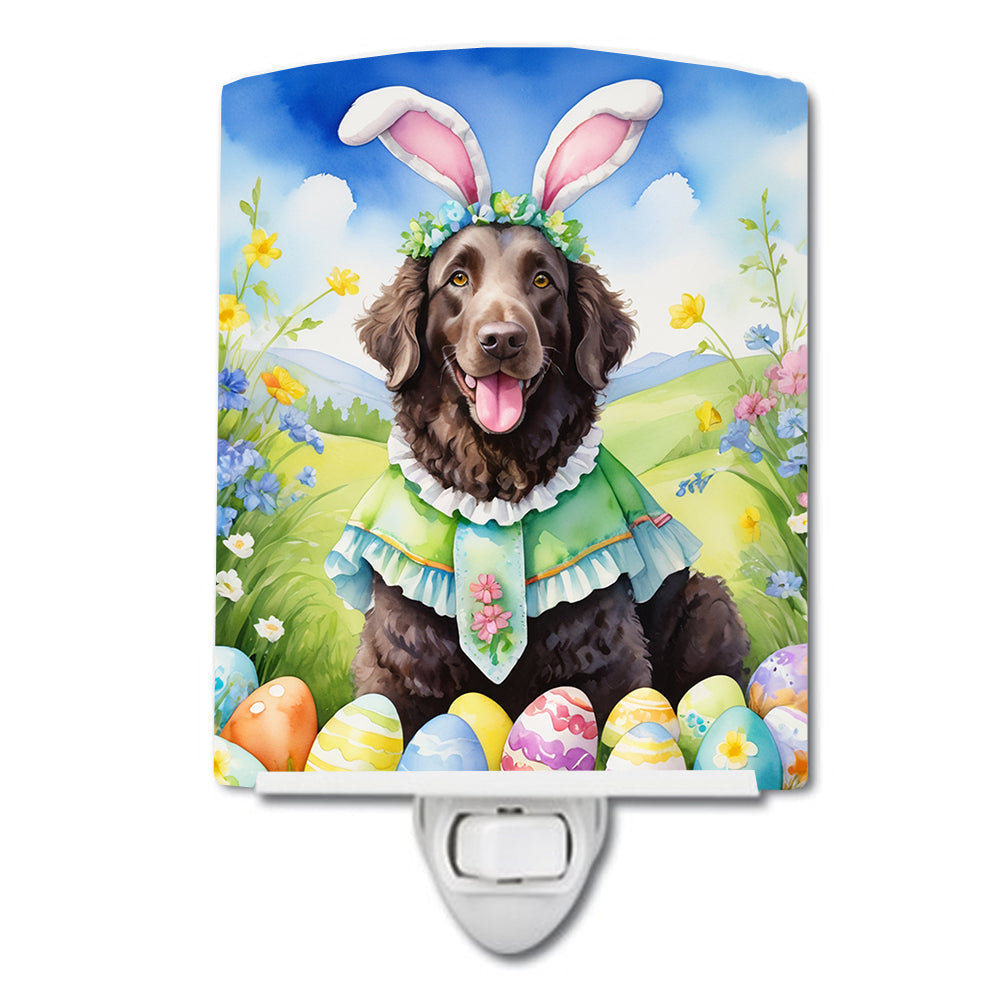 Curly-Coated Retriever Easter Egg Hunt Ceramic Night Light-0