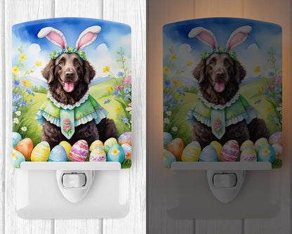 Curly-Coated Retriever Easter Egg Hunt Ceramic Night Light-1
