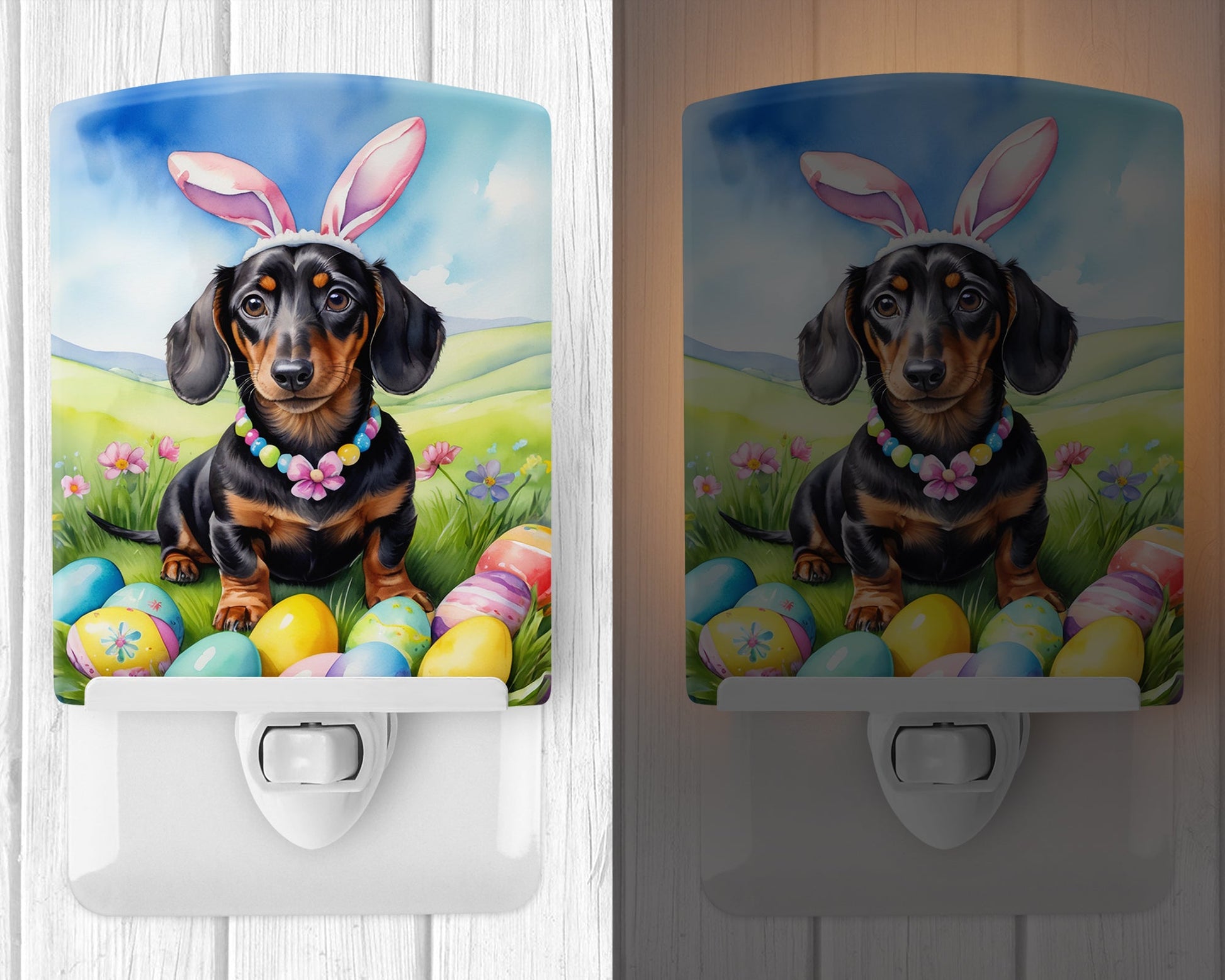 Dachshund Easter Egg Hunt Ceramic Night Light-1