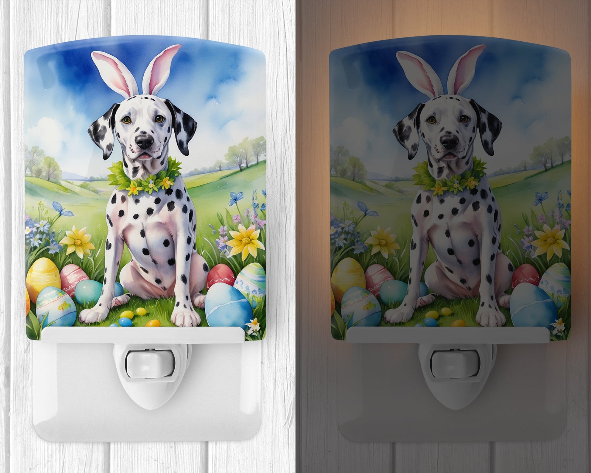 Dalmatian Easter Egg Hunt Ceramic Night Light-1