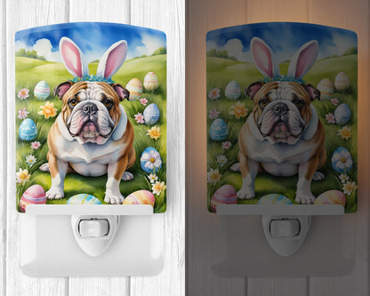 English Bulldog Easter Egg Hunt Ceramic Night Light-1