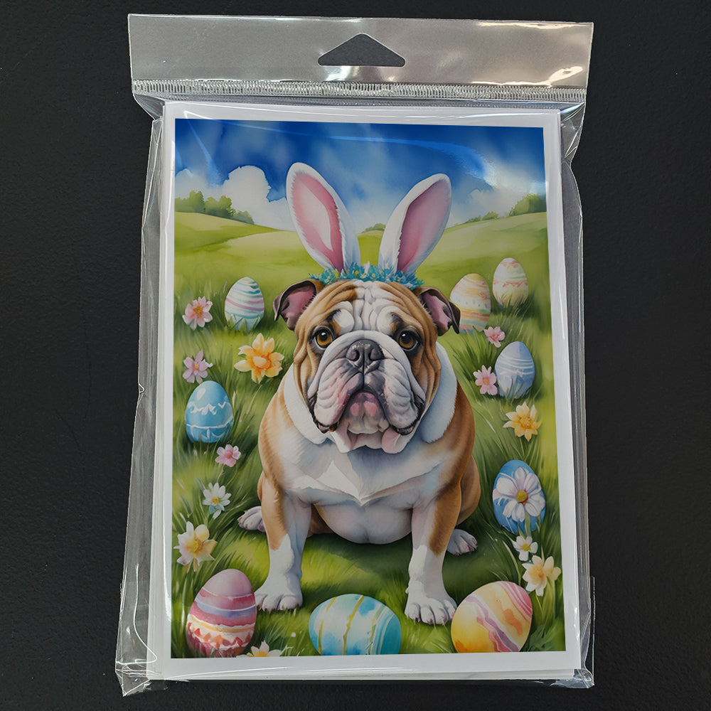 English Bulldog Easter Egg Hunt Greeting Cards Pack of 8-2