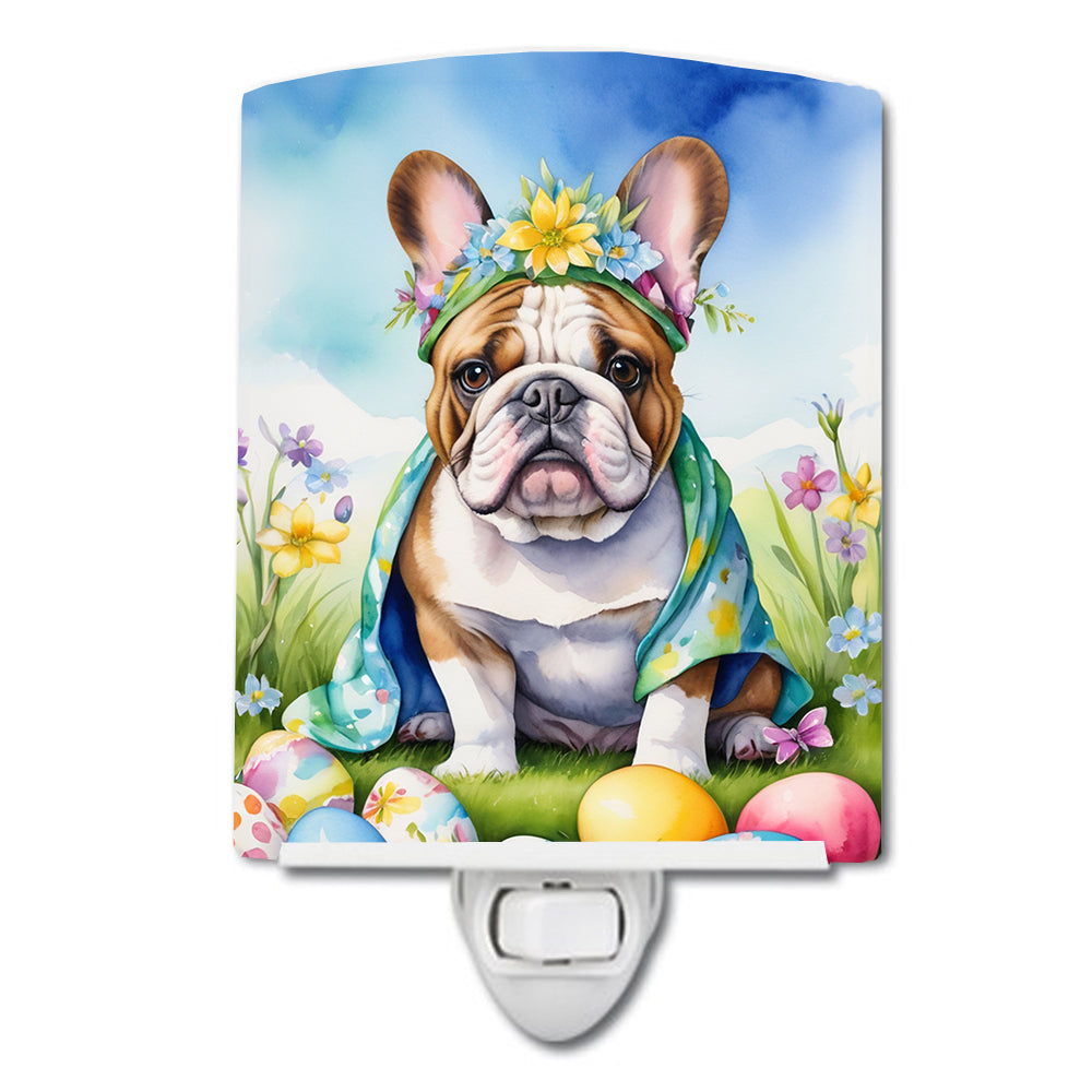 English Bulldog Easter Egg Hunt Ceramic Night Light-0