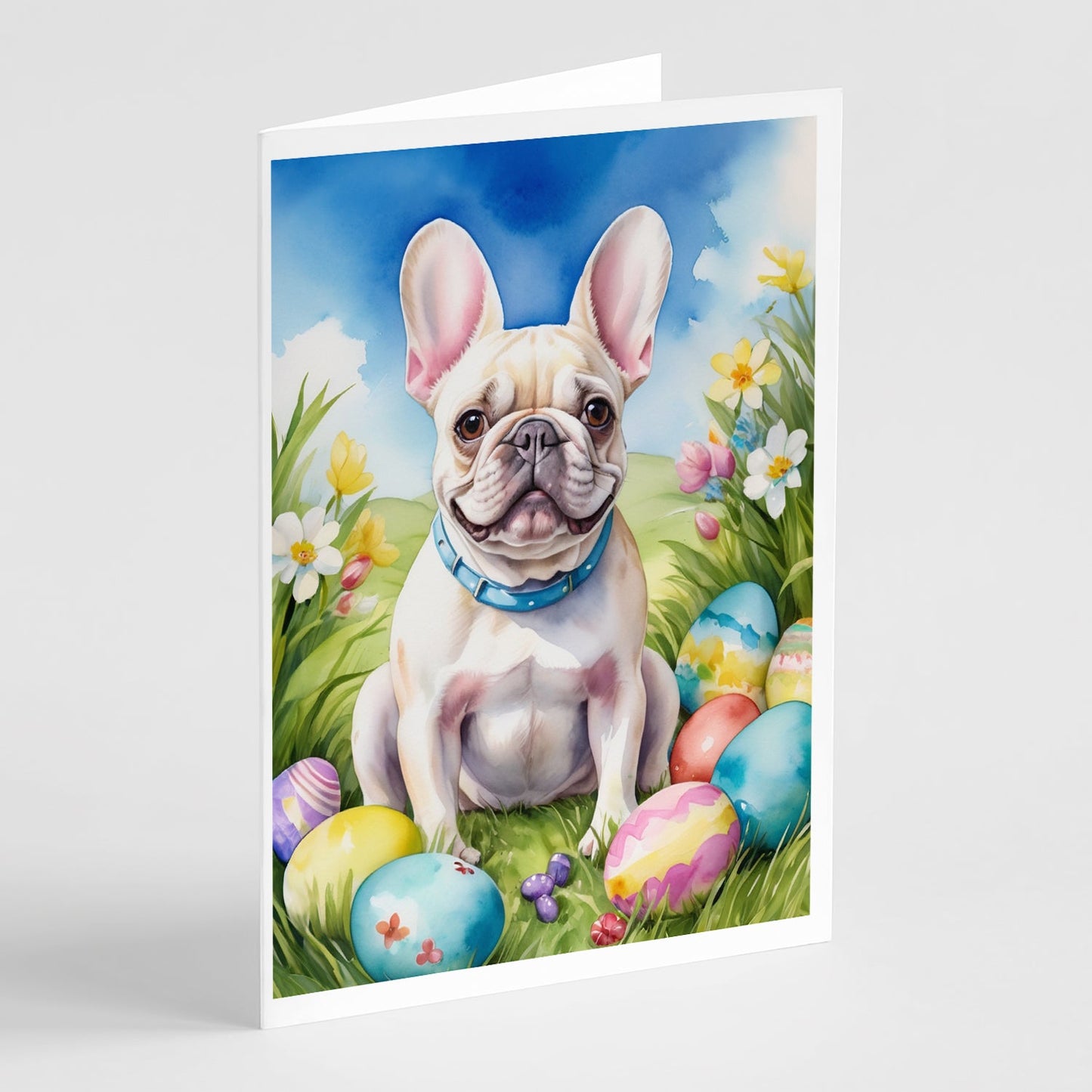 French Bulldog Easter Egg Hunt Greeting Cards Pack of 8-0