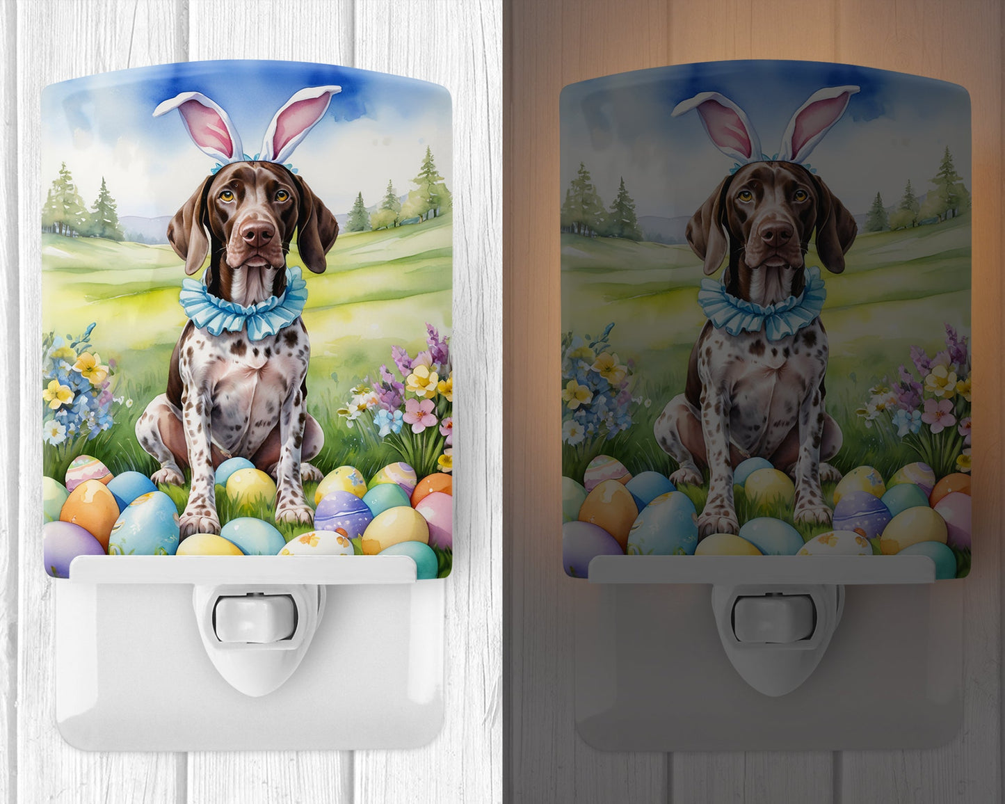 German Shorthaired Pointer Easter Egg Hunt Ceramic Night Light-1