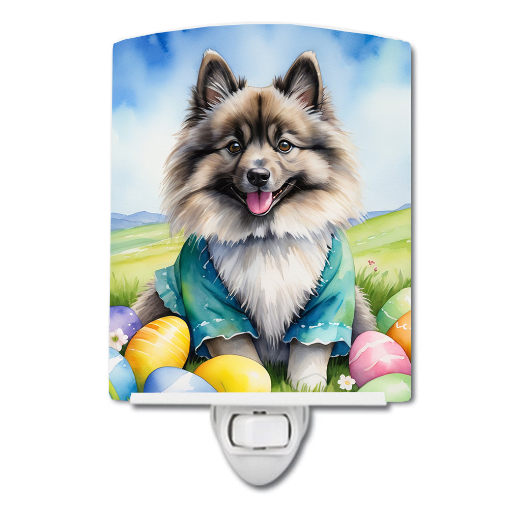 Keeshond Easter Egg Hunt Ceramic Night Light-0