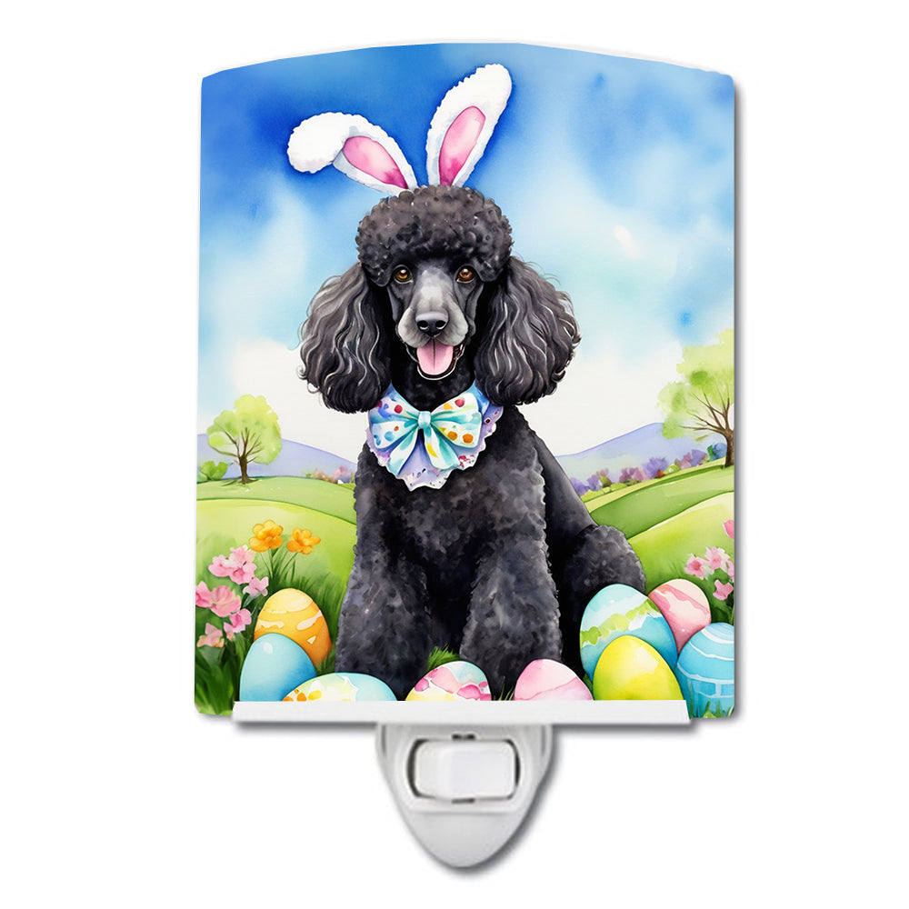 Black Poodle Easter Egg Hunt Ceramic Night Light-0
