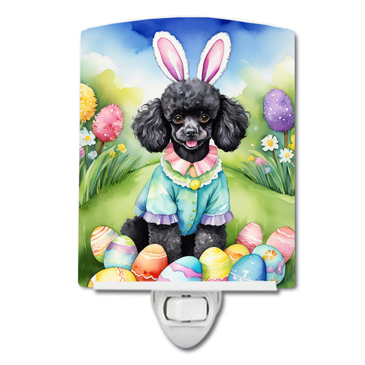 Black Poodle Easter Egg Hunt Ceramic Night Light-0