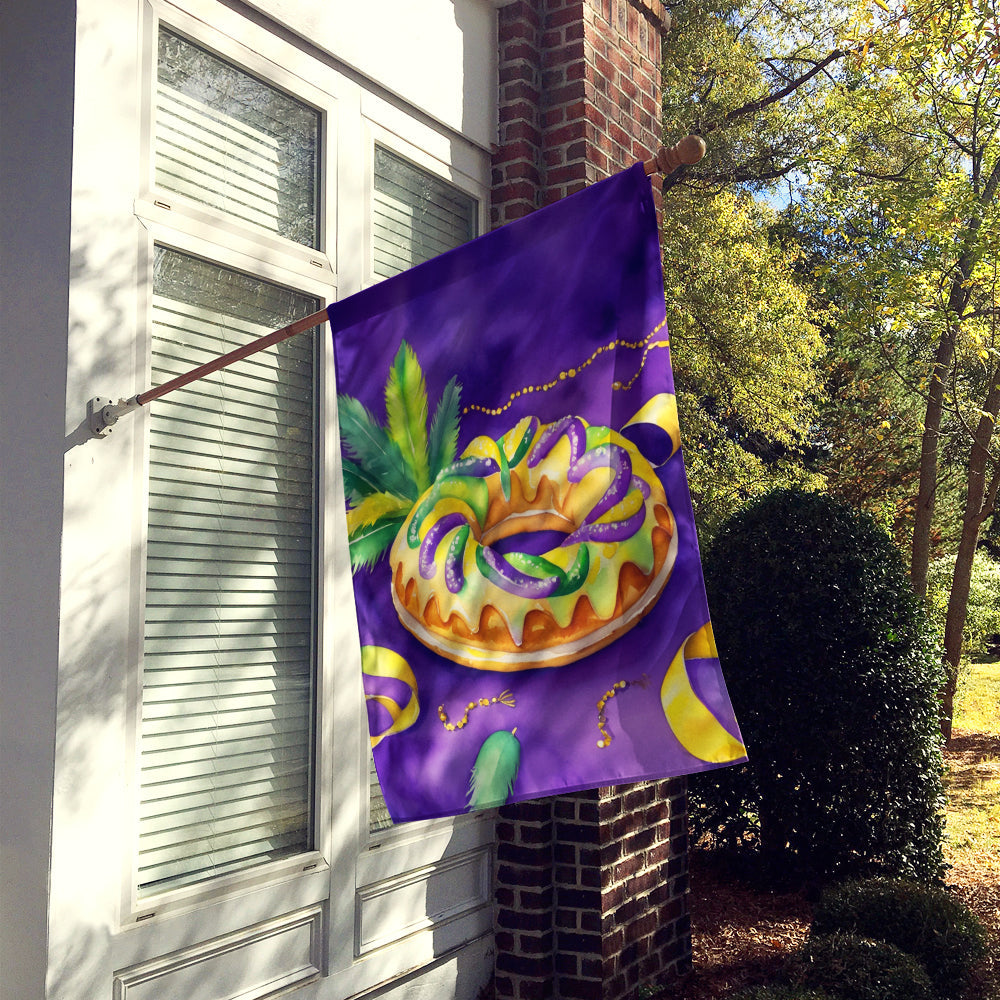 King Cake Mardi Gras House Flag-1