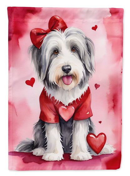 Bearded Collie My Valentine House Flag-0