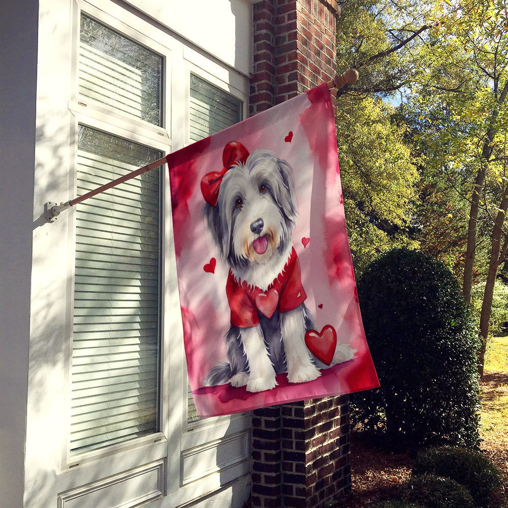 Bearded Collie My Valentine House Flag-1