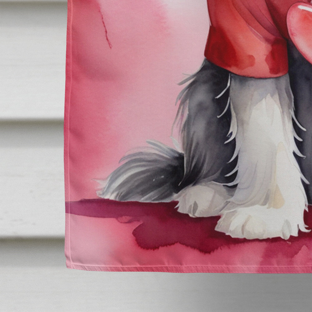 Bearded Collie My Valentine House Flag-3