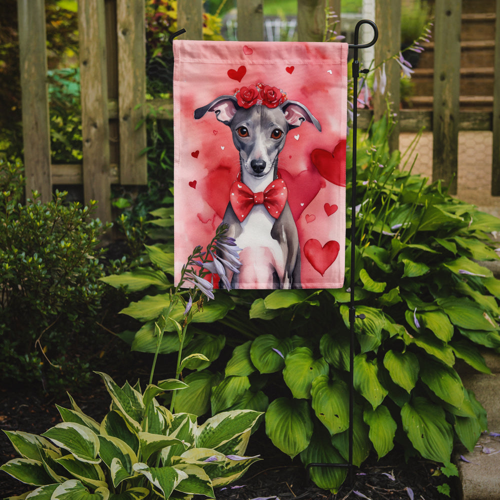 Italian Greyhound My Valentine Garden Flag-1