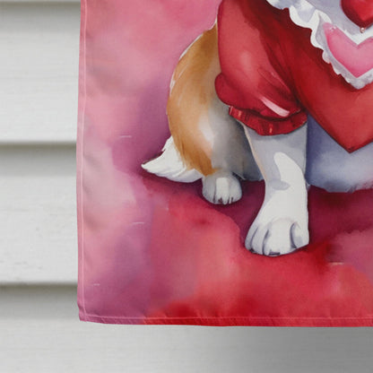 Corgi My Valentine House Flag-3