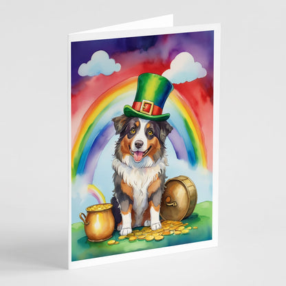 Australian Shepherd St Patrick's Day Greeting Cards Pack of 8-0