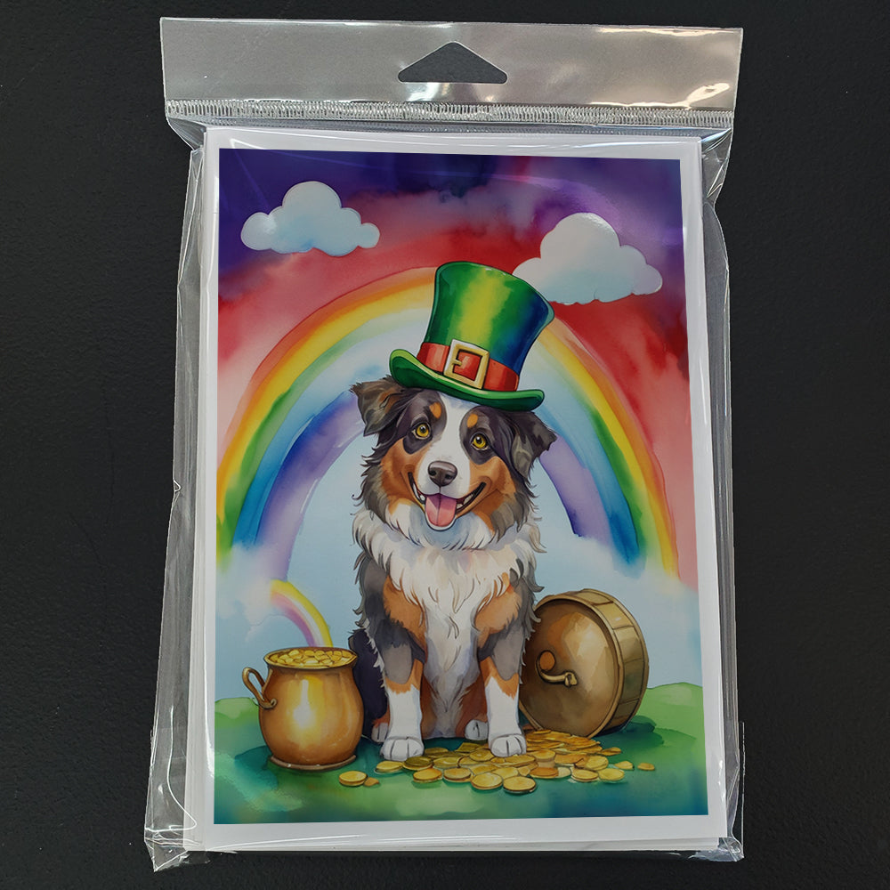 Australian Shepherd St Patrick's Day Greeting Cards Pack of 8-2