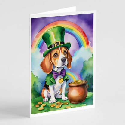 Beagle St Patrick's Day Greeting Cards Pack of 8-0