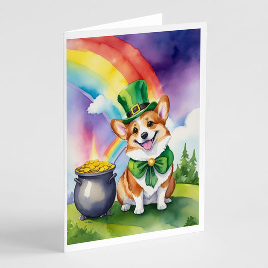 Corgi St Patrick's Day Greeting Cards Pack of 8-0